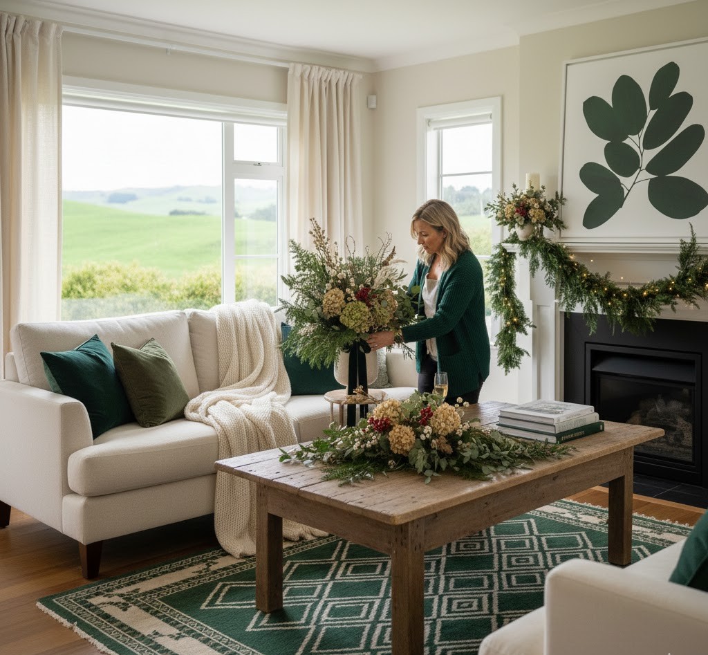 Seasonal decoration in living room
