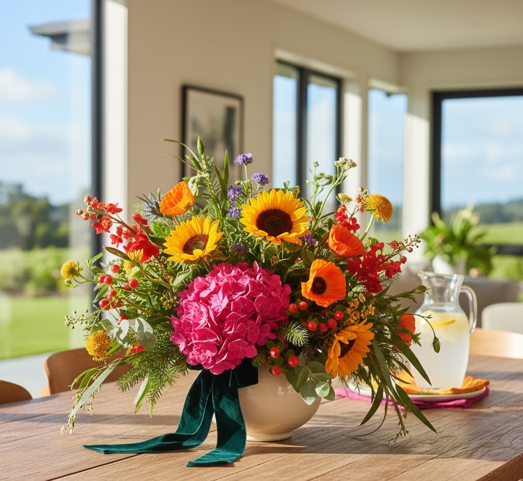 Summer botanical centerpiece